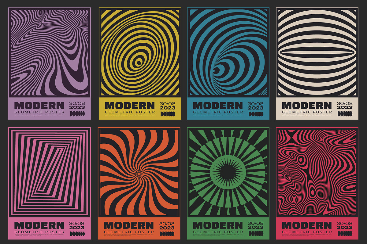 48 SWISS DESIGN VECTOR POSTERS SET, a Texture Graphic by craftlove (Photo 2 of 8)