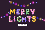 Colorful Fairy Letters & Lights, a Graphic by Pásha (Thumbnail 1 of 6)