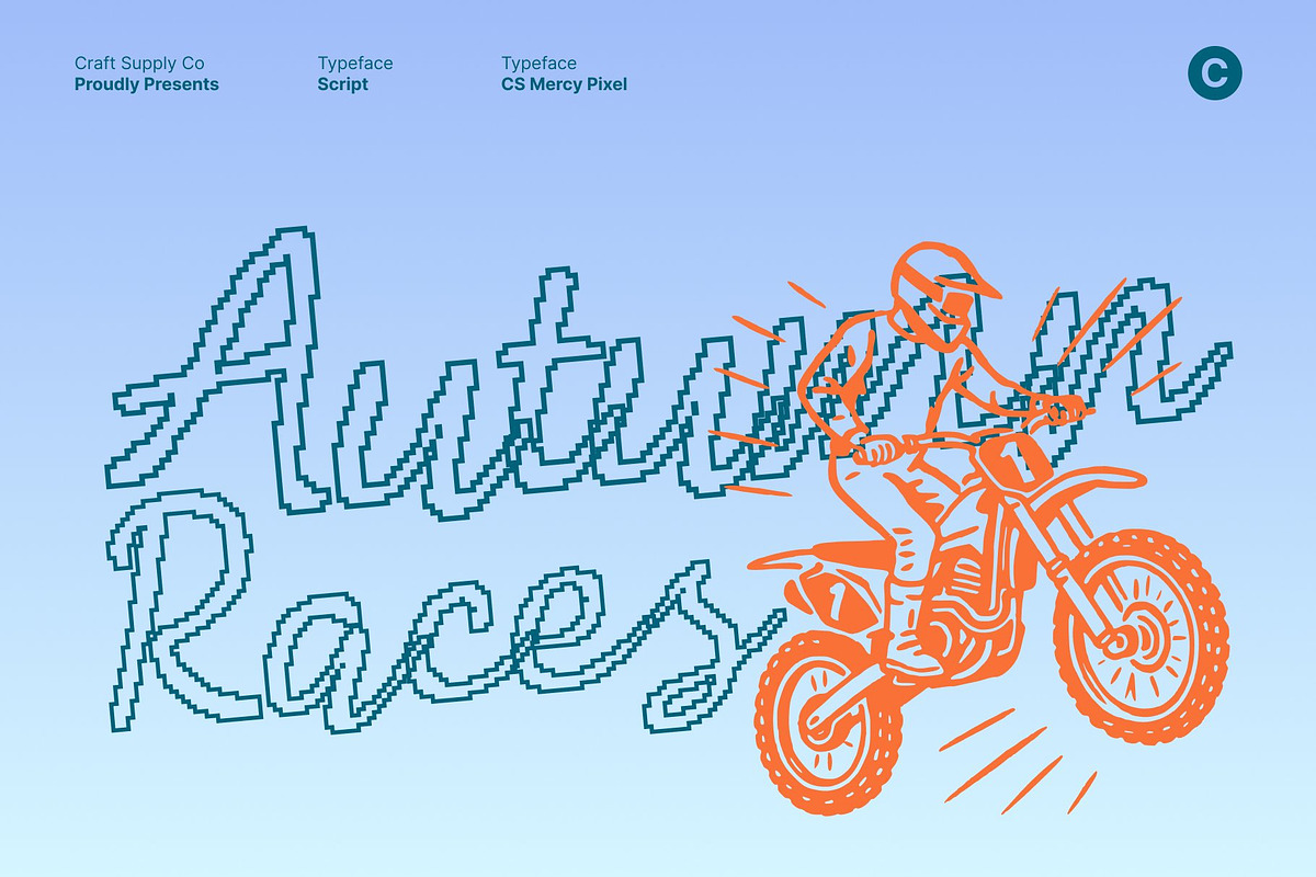CS Mercy Pixel, a Script Font by Craft Supply Co. (Photo 7 of 8)