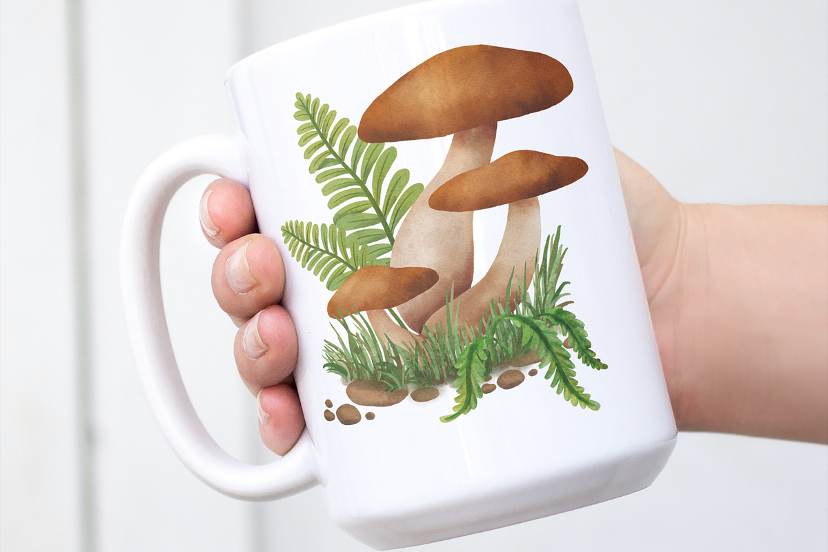 Mushroom Forest watercolor clipart, a Decorative Illustration by AkiraVilla (Photo 8 of 11)