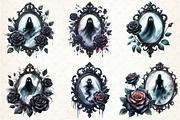 Watercolor Gothic antique mirror Cli, an Illustration by DreamCafeArt (Thumbnail 4 of 7)