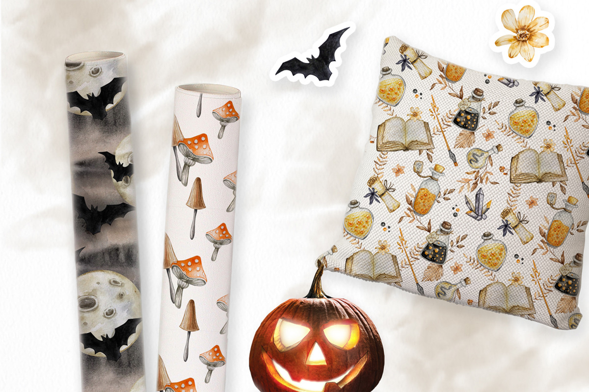 Watercolor Halloween Patterns, a Pattern Graphic by SvetaArtStore (Photo 4 of 5)