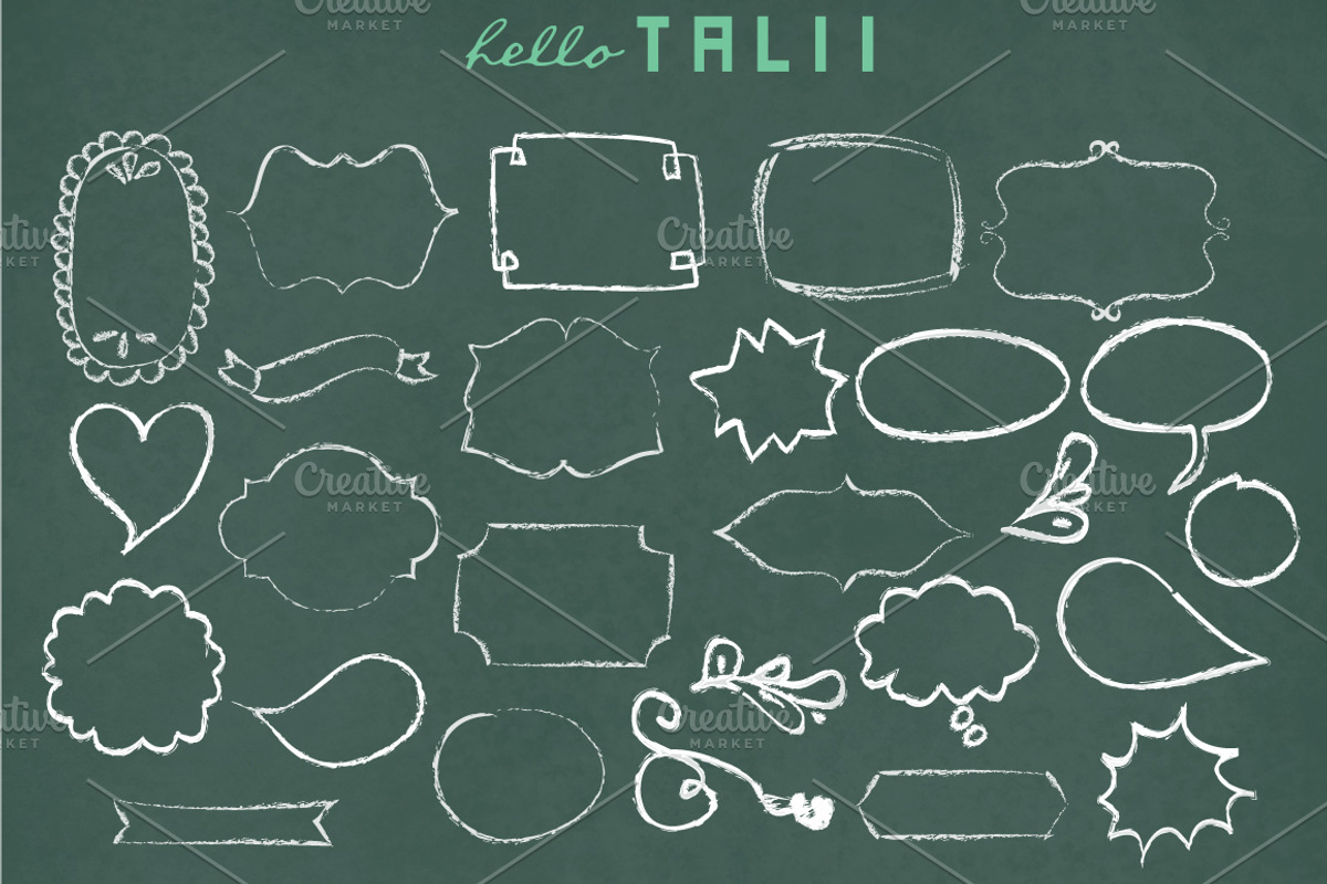 101 Chalk doodles + 3 chalkboard JPG, an Education Illustration by Hello Talii (Photo 3 of 4)