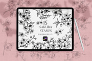 Sakura Procreate Stamps, a Brush Add-On by Dervik Art Store (Thumbnail 1 of 7)