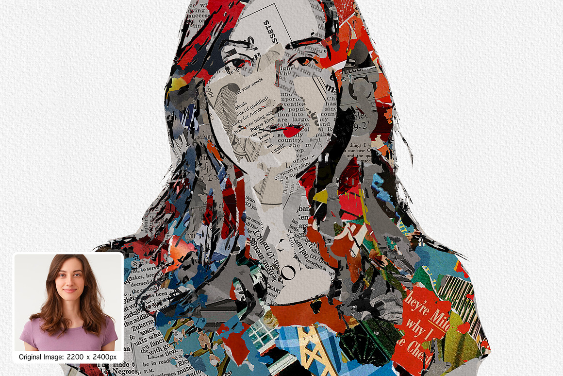 Collage Studio Paper Collage Effect, an Action Add-On by DesignRocket (Photo 7 of 12)