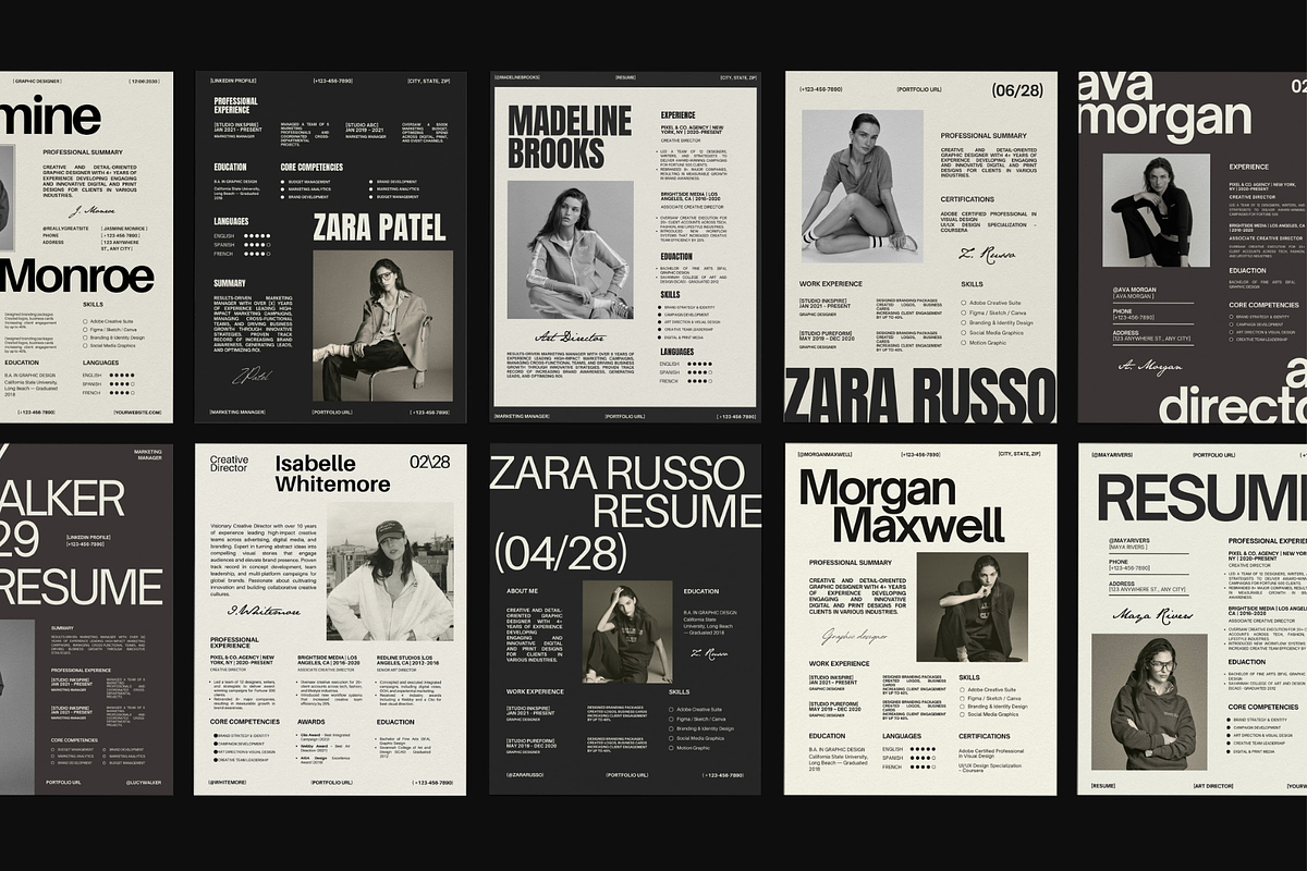10 Resume bundle Canva Template, a Presentation Template by Amaré Creative (Photo 3 of 9)