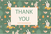 Bunny Driver clipart & paper set, a Pattern Graphic by Poppymoondesign (Thumbnail 7 of 7)
