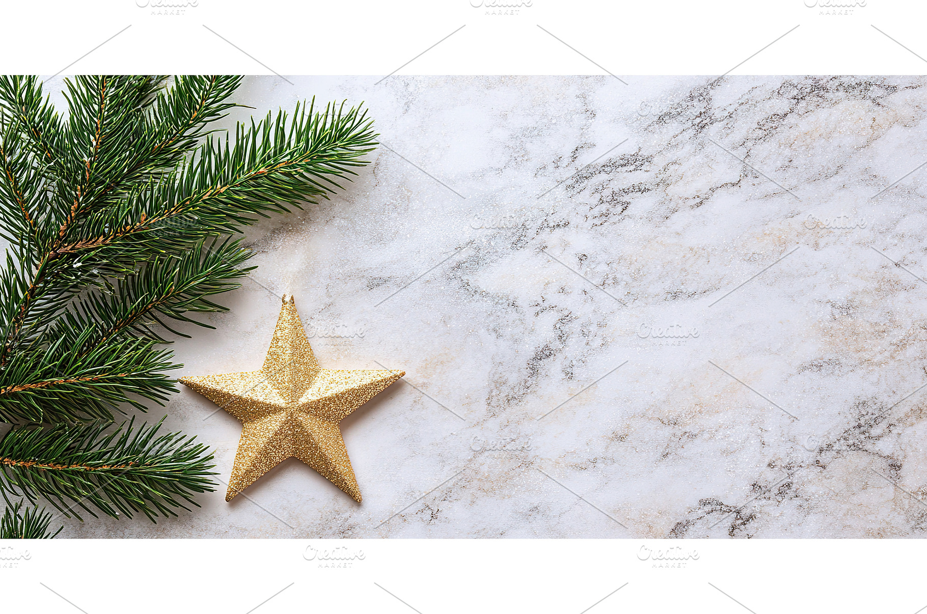 Christmas golden star ornament on, a Holiday Photo by Lermont51