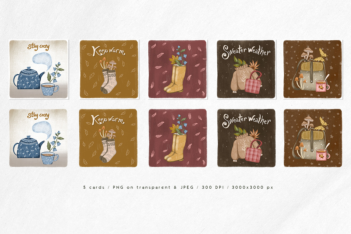 Cozy October Pattern clipart set, a Seasonal Illustration by Yelloo Fish (Photo 10 of 15)
