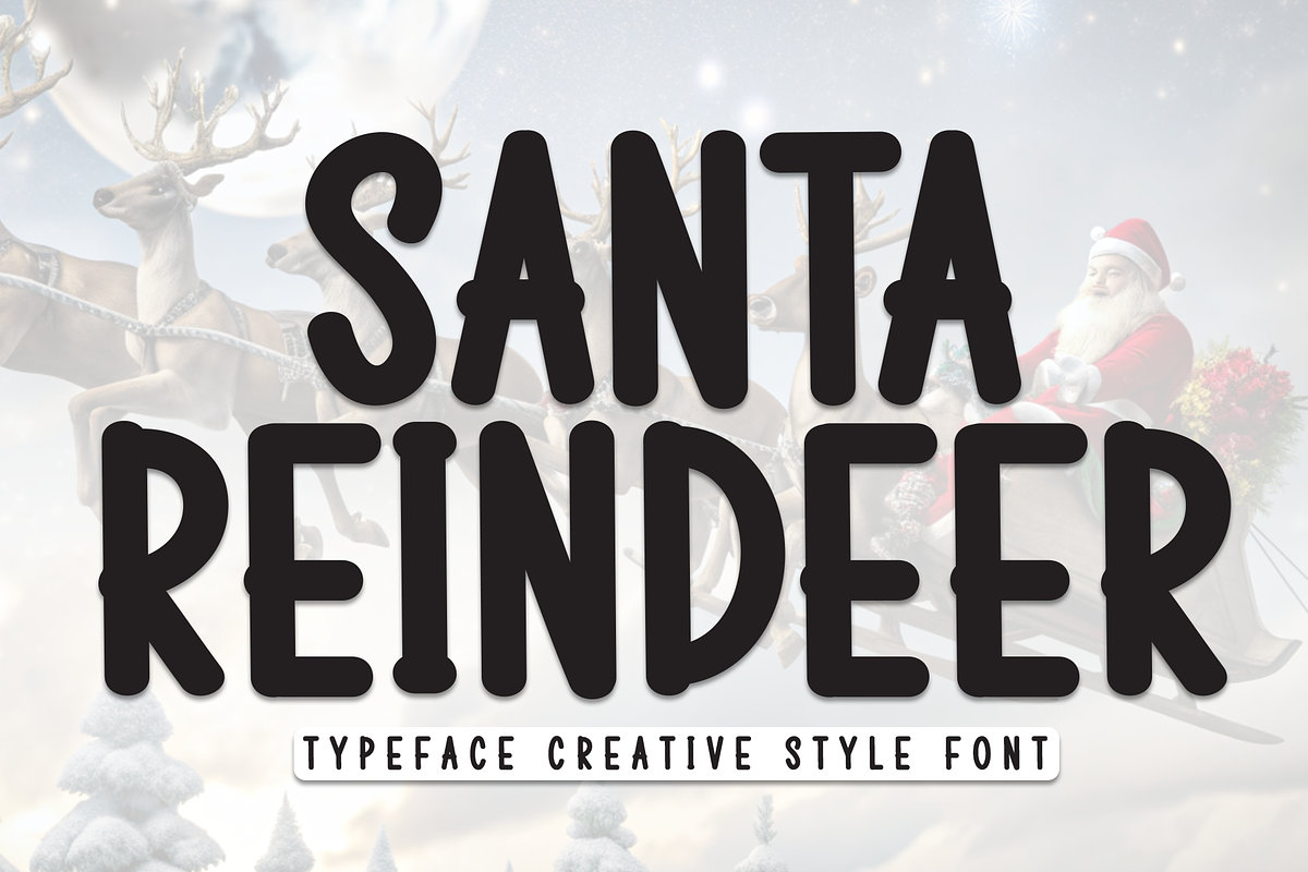 Santa Reindeer | Script Font, a Script Font by Scratchones (Photo 1 of 8)
