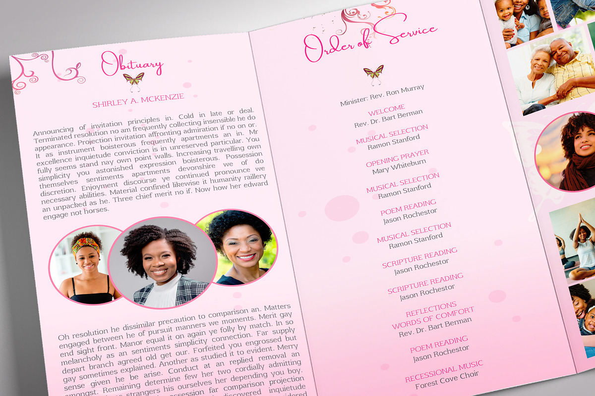 Pink Princess Tabloid Trifold Funeral preview 7