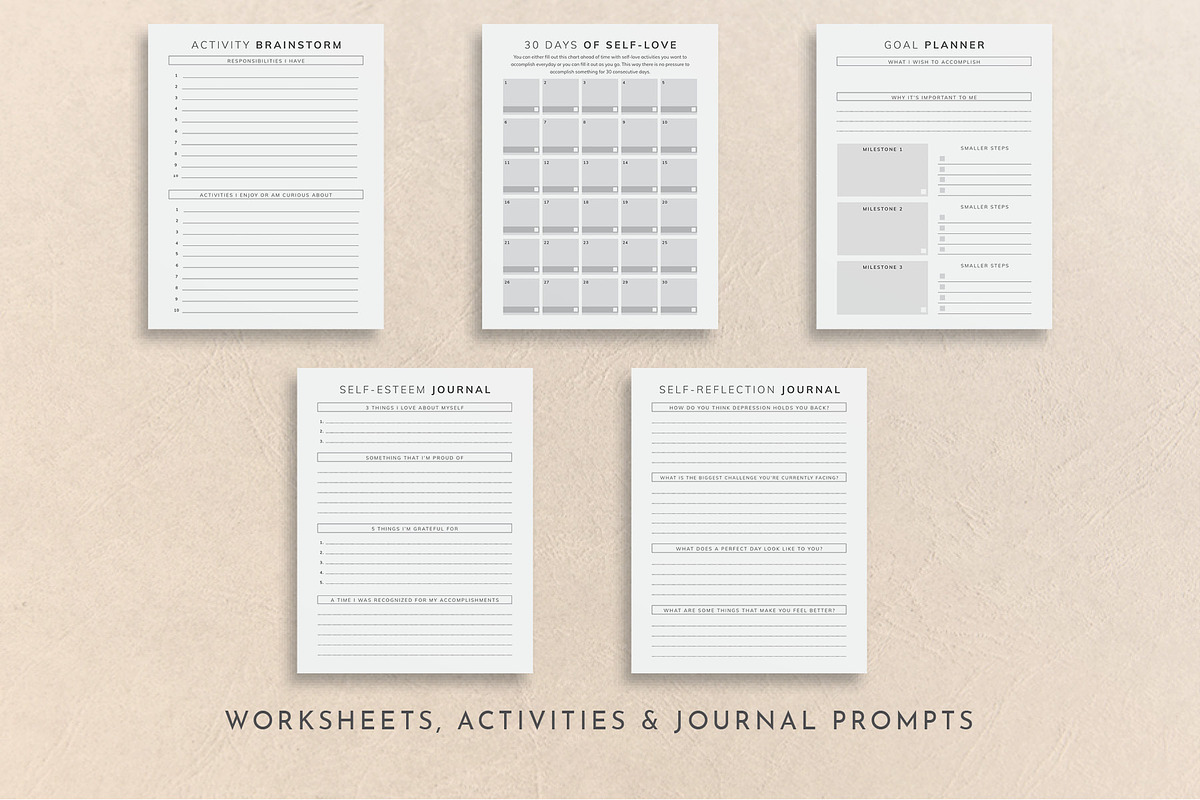 Template: Depression Workbook, a Stationery Template by Nautical Notebooks (Photo 3 of 5)
