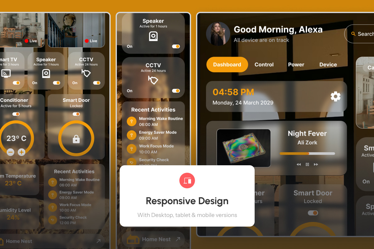 HomeNest — Smart Home Command UI, a Landing Page Template by productype1 (Photo 3 of 5)