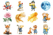 Little Prince Watercolor Clipart, a Seasonal Illustration by CitraGraphics (Thumbnail 2 of 6)