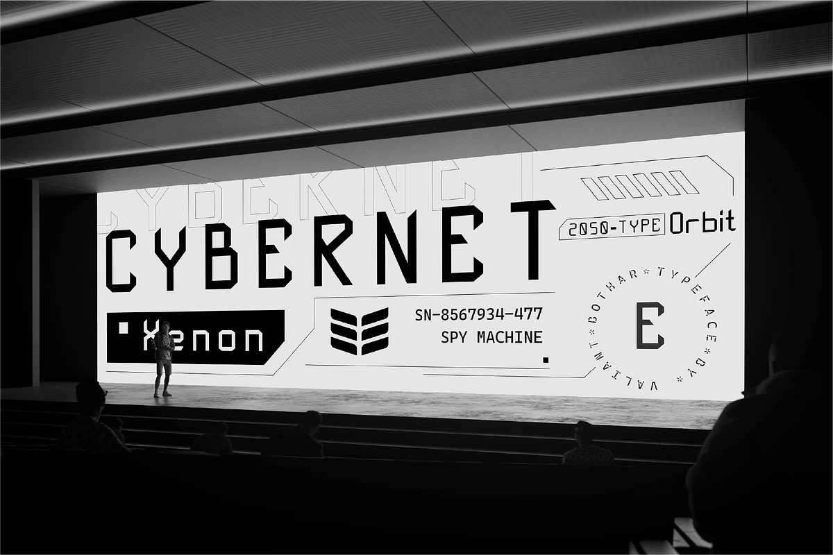 VB Horen - Futuristic Display Font, a Sans Serif Font by VALIANTBROTHA (Photo 10 of 11)