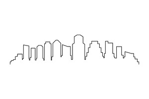 Austin skyline outline, an Illustration by Mark1987