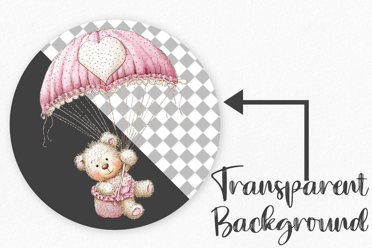 Watercolor Valentine's Teddy Bear, an Illustration by Canvas Craft (Photo 2 of 6)