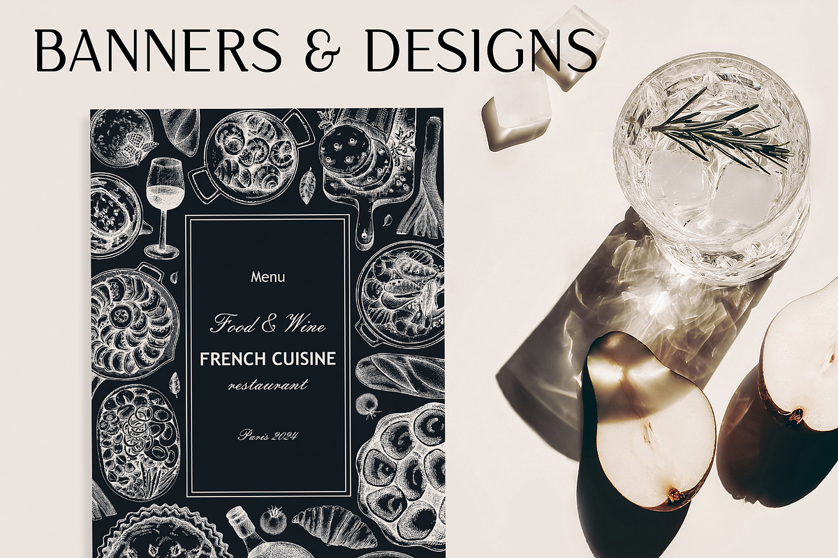 French Cuisine - Vector Food Set, a Food Illustration by Yevheniia (Photo 3 of 10)