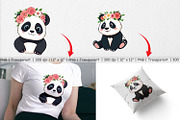 Floral Panda Clipart, a Graphic by Artnoy (Thumbnail 4 of 5)