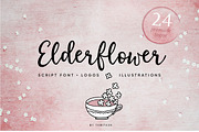 Elderflower script font + logos, a Script Font by Tabita's shop (Thumbnail 1 of 15)