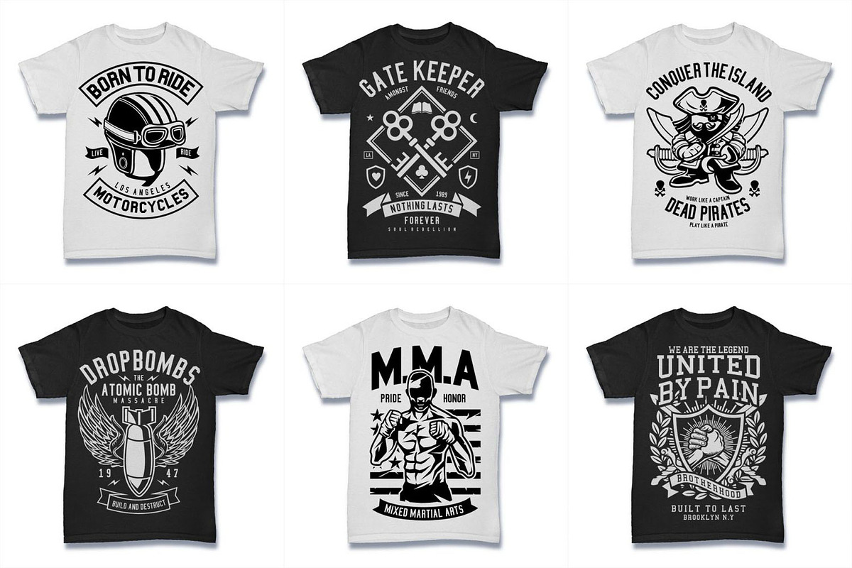 100 Vector Tshirt Designs ( B/W ), an Illustration by roach_graphic (Photo 12 of 20)