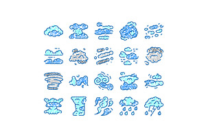 Weather forecast icons showing, an Illustration by pikepicture