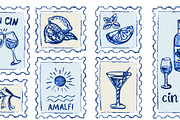 Hand drawn Amalfi coast postage, a Food Illustration by Zimages (Thumbnail 2 of 3)