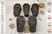 Halloween Coffin Box Bundle, an Object Graphic by WoodoraCut (Thumbnail 3 of 10)