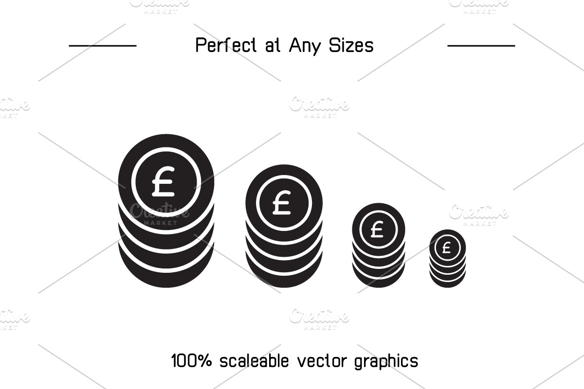 Pound Bank, Coin Money Icons Set, a Finance Illustration by Designfour (Photo 7 of 7)