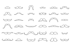 Mustache Collection. Coloring