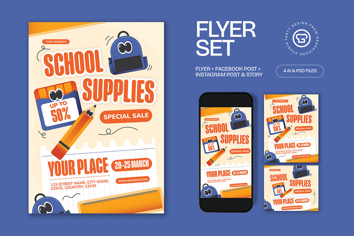School Supplies Sale Flyer