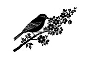 Bird Branch Silhouette Bundle, an Illustration by yasushie (Thumbnail 5 of 31)