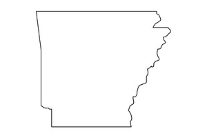 Arkansas map outline, an Illustration by Mark1987