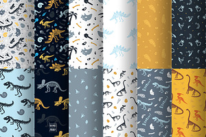 Dinosaur Fossils Patterns Pack