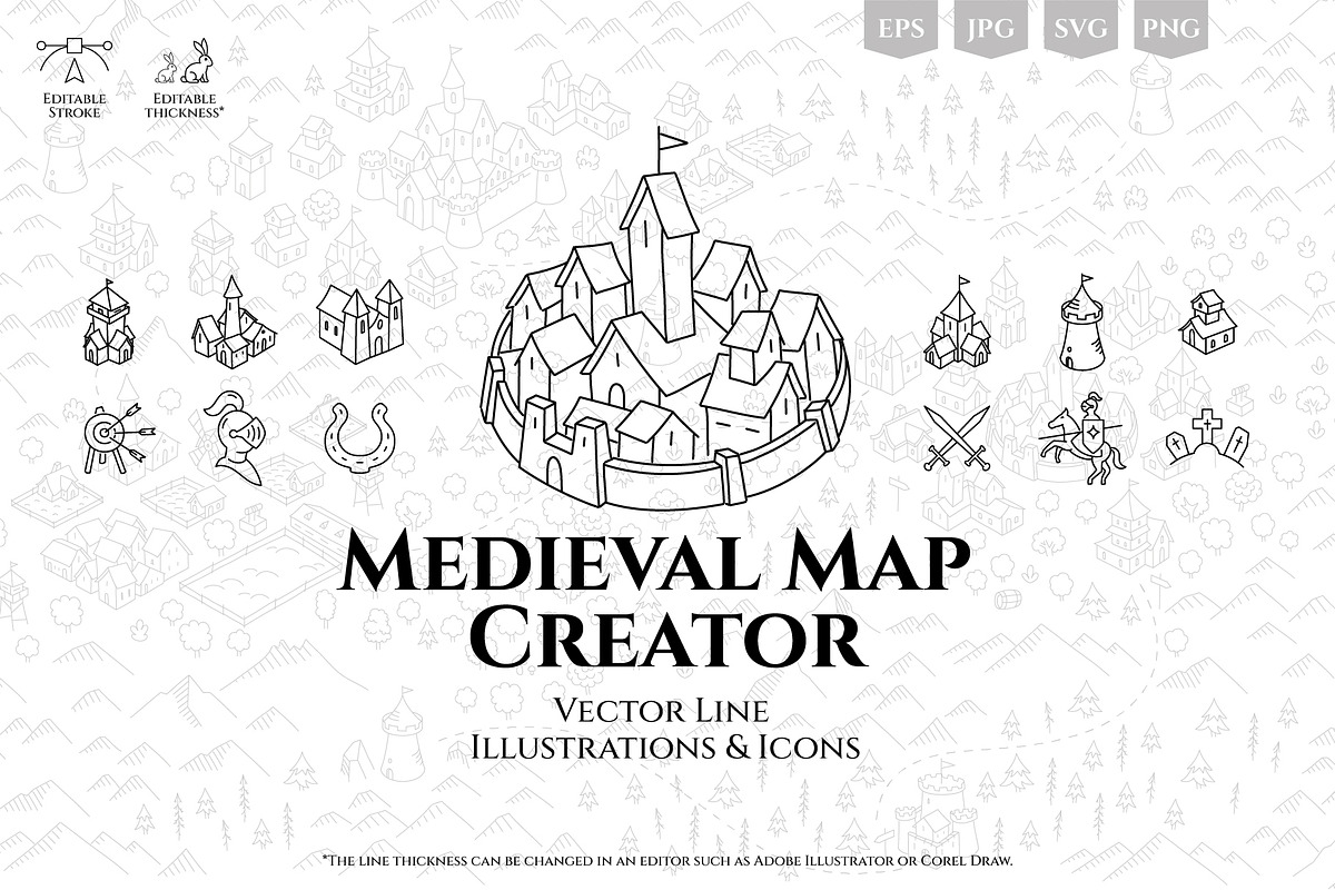 DIY Medieval Map Kit, a Graphic by Ilia Design