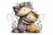 Whimsical Mother's Day Cats Clipart, an Illustration by Craft Nest (Thumbnail 10 of 12)
