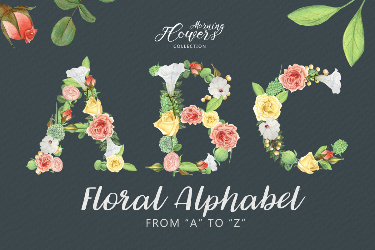 Floral Alphabet - Morning Flowers, a Decorative Illustration by Lisa's Balcony (Photo 5 of 5)