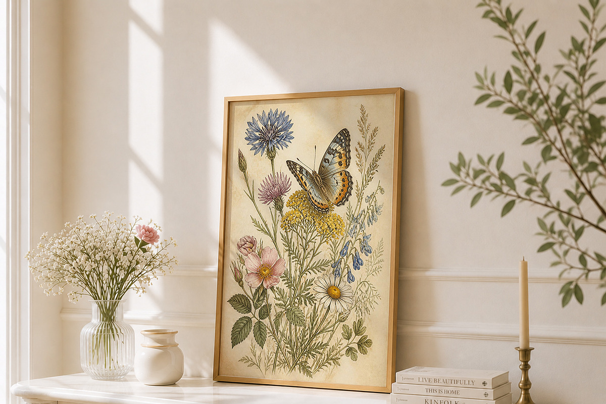 Vintage Wildflowers Wall Art, a Decorative Illustration by elfy creative (Photo 4 of 5)