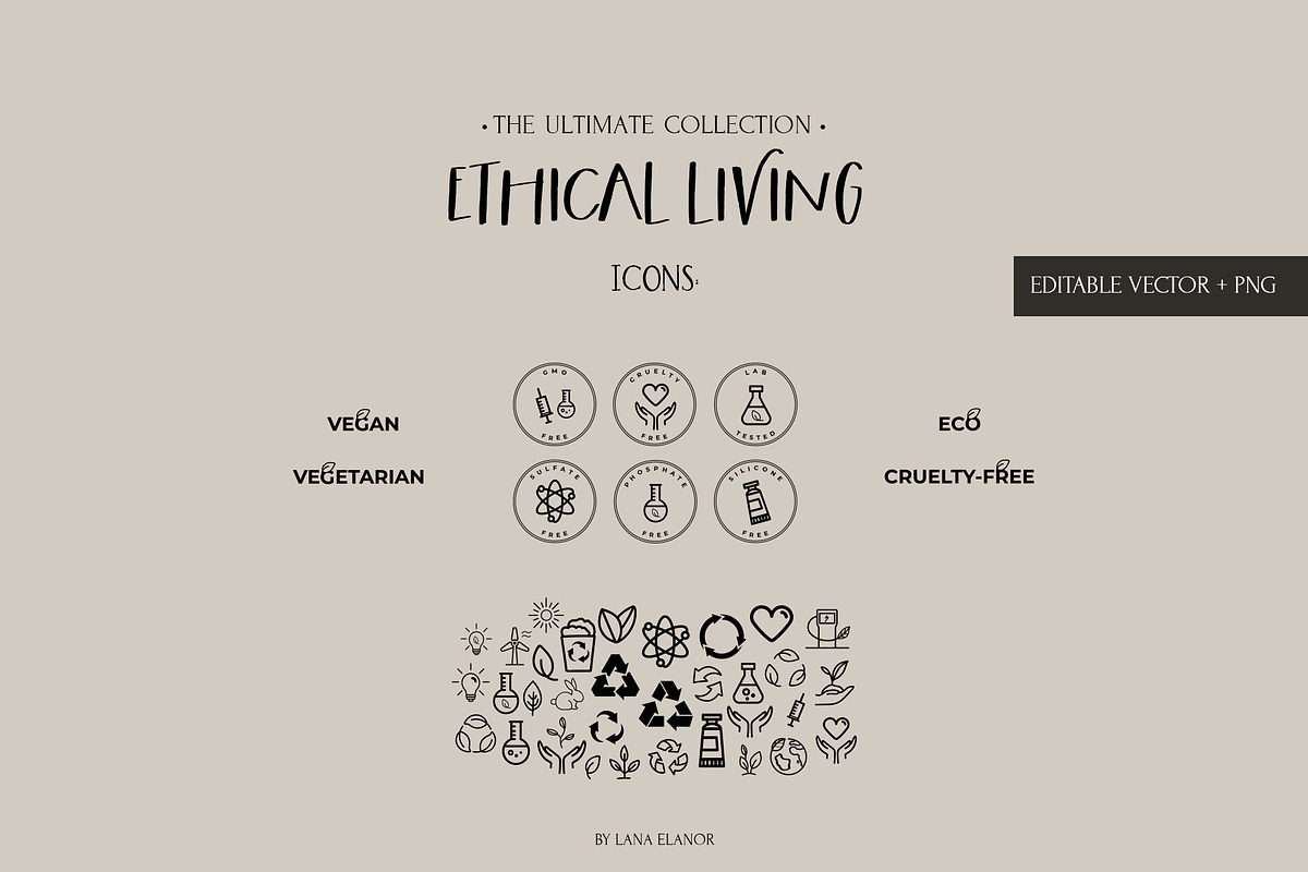 ETHICAL LIVING vegan & eco lifestyle, a Healthcare Illustration by Lana Elanor (Photo 21 of 28)