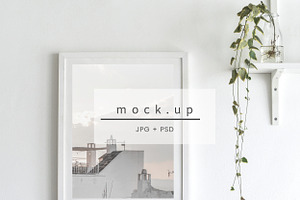 White mockup frame, white frame