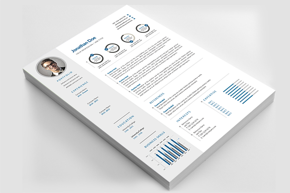 Simple CV Resume Set, a Resume Template by graphicforest (Photo 4 of 8)