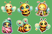 Kawaii Honey Bee Clipart Bundle, an Illustration by Designworld (Thumbnail 2 of 5)