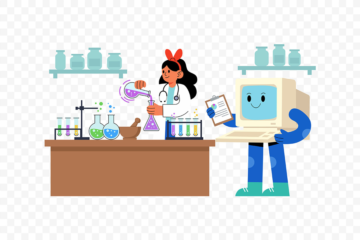Medical Consultation with AI, a Healthcare Illustration by Partikusi Design (Photo 3 of 3)