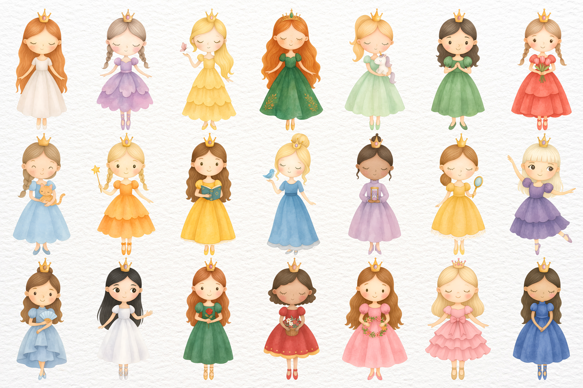 Magic Kingdom Clipart Princess PNG, a Person Illustration by SugarCloudStudioArt (Photo 2 of 7)