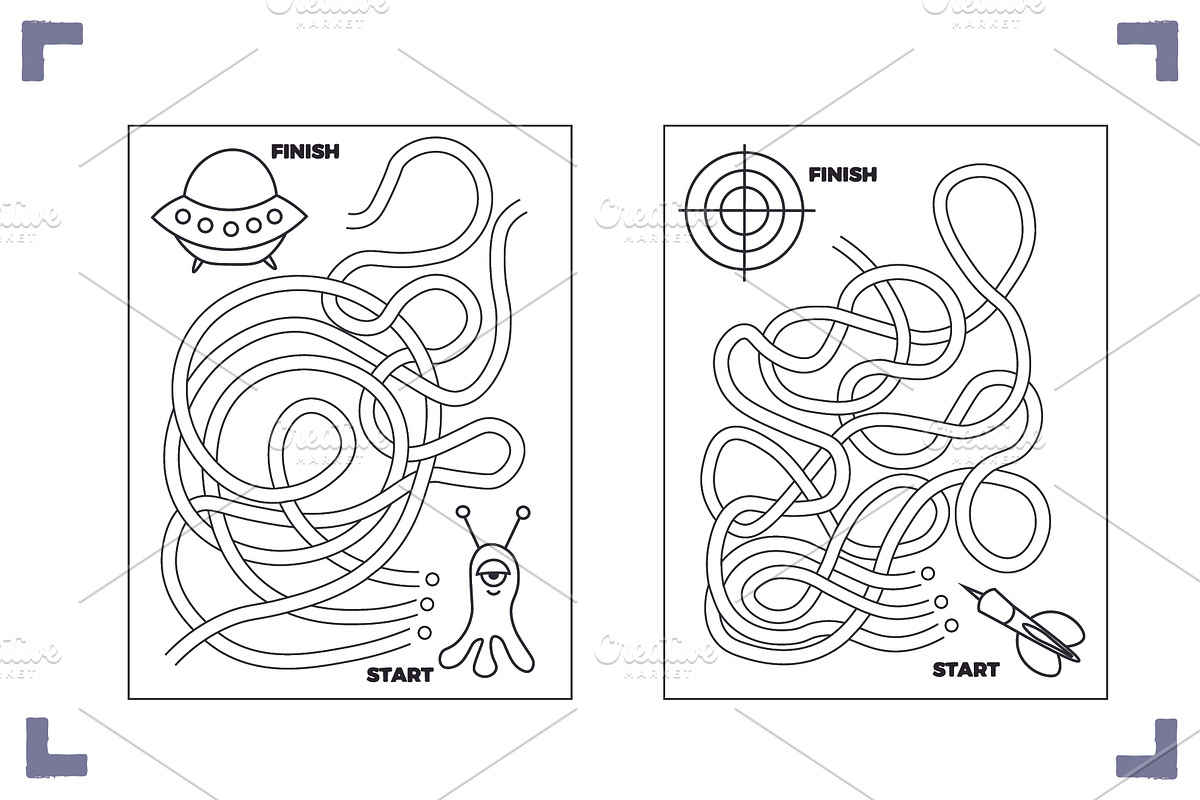 12 MAZES (activity pages), an Education Illustration by Bonfloret Studio (Photo 6 of 7)