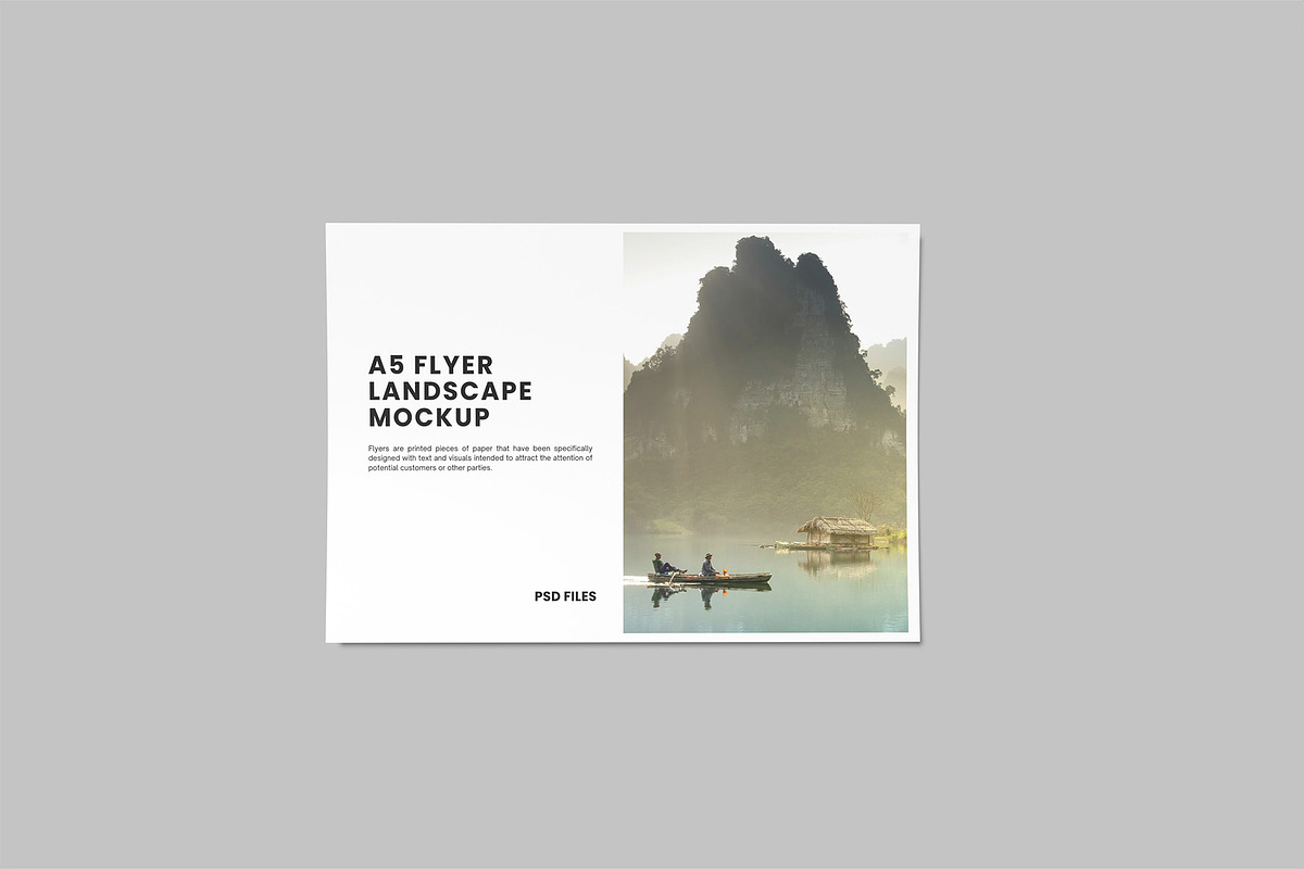 A5 Landscape Flyer Mockup, an Advertising Mockup by Graphiculon (Photo 2 of 11)