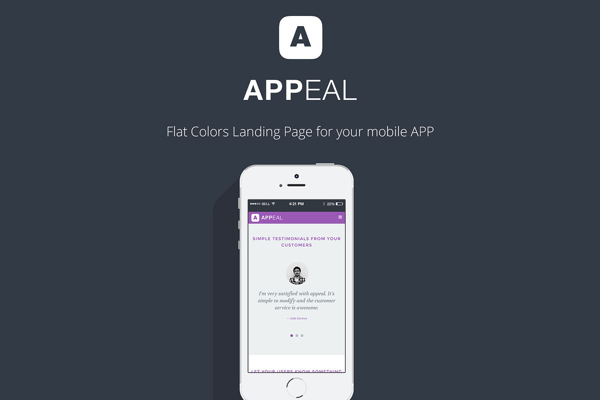 Appeal  - App Landing Page, a HTML Template by joaosaraiva (Photo 4 of 4)