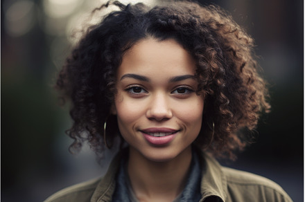 Mixed race woman face. Generate Ai, a Person Photo by Ylivdesign