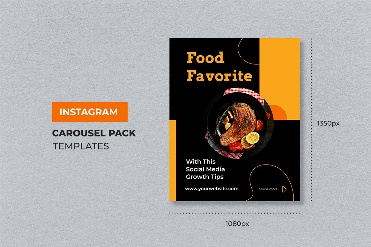 Black Yellow Food Instagram Carousel, a Social Media Template by UICreative (Photo 2 of 4)