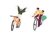 People travel by bike set, a Person Illustration by PaperTrident (Thumbnail 9 of 15)